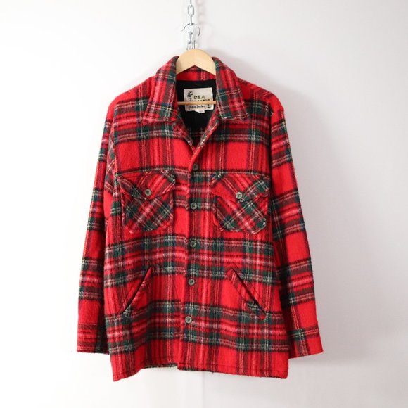 Vintage Other - ❌SOLD❌vintage 60s 70s red plaid wool shirt jacket